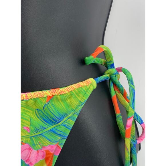 FARM Women's Green Tropical Floral Side-Tie Bikini Bottom SZ M - Picture 5 of 7
